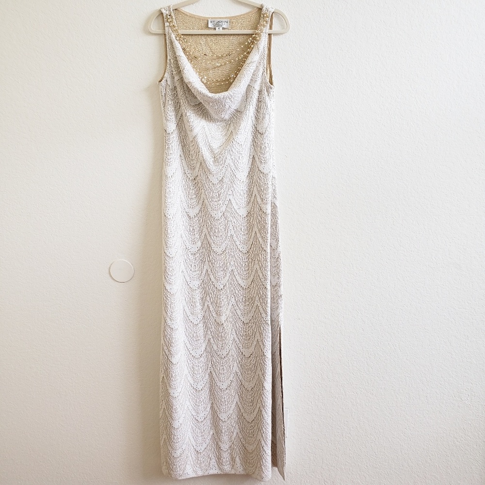 NWOT St. John Evening Off White Ivory Dress Gown - Picture 1 of 8